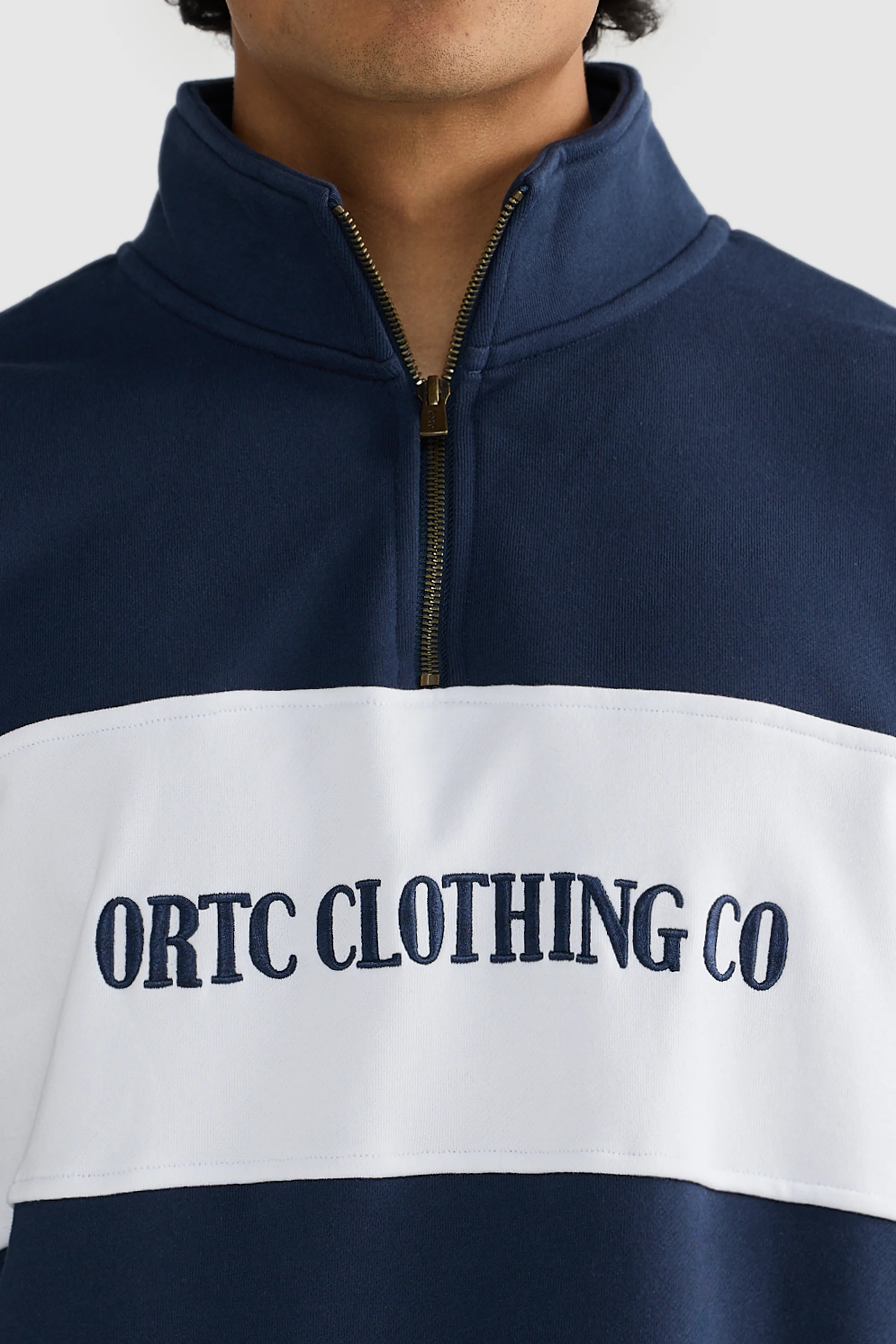 Classic Logo Quarter Zip Navy - Image 4