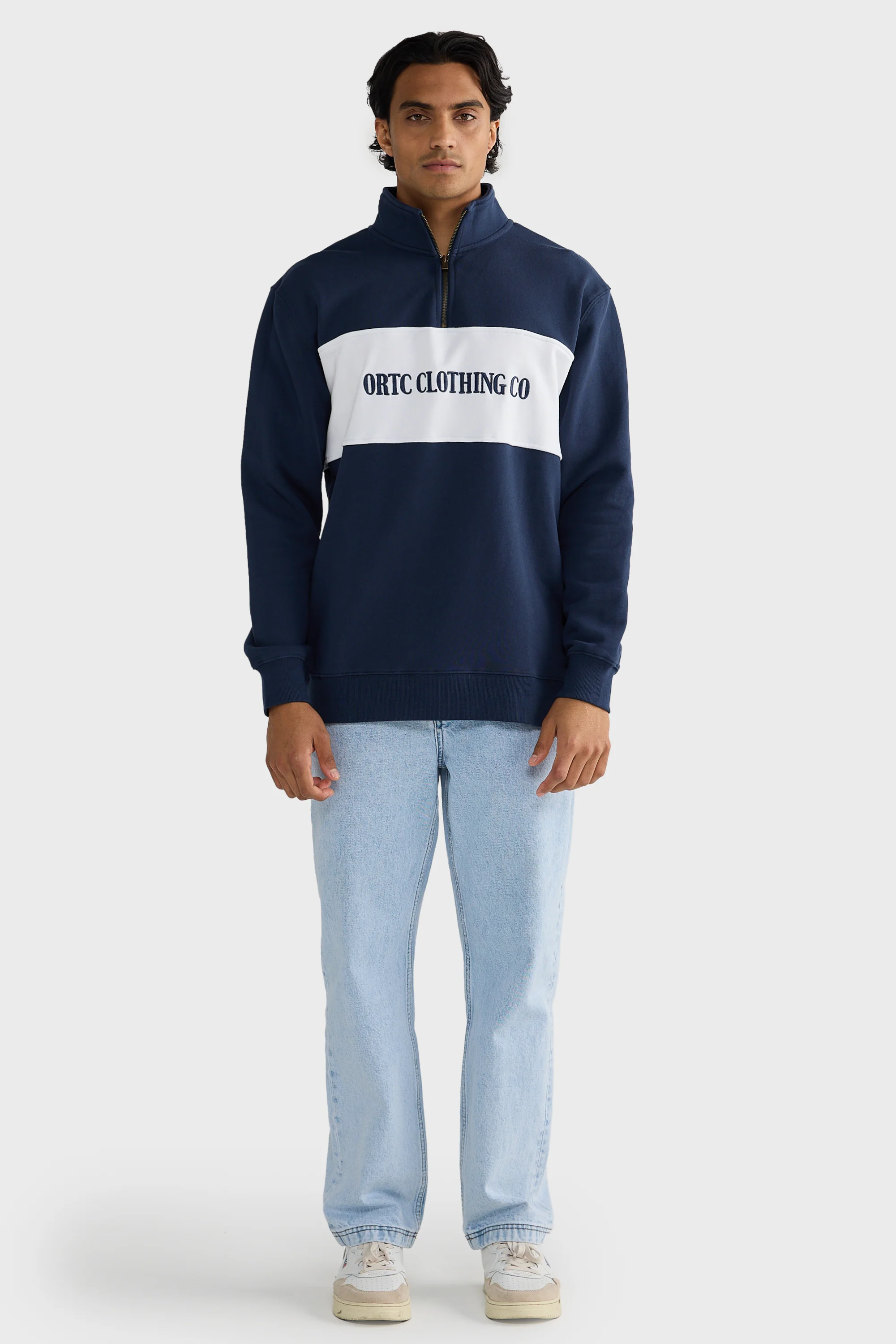 Classic Logo Quarter Zip Navy - Image 6