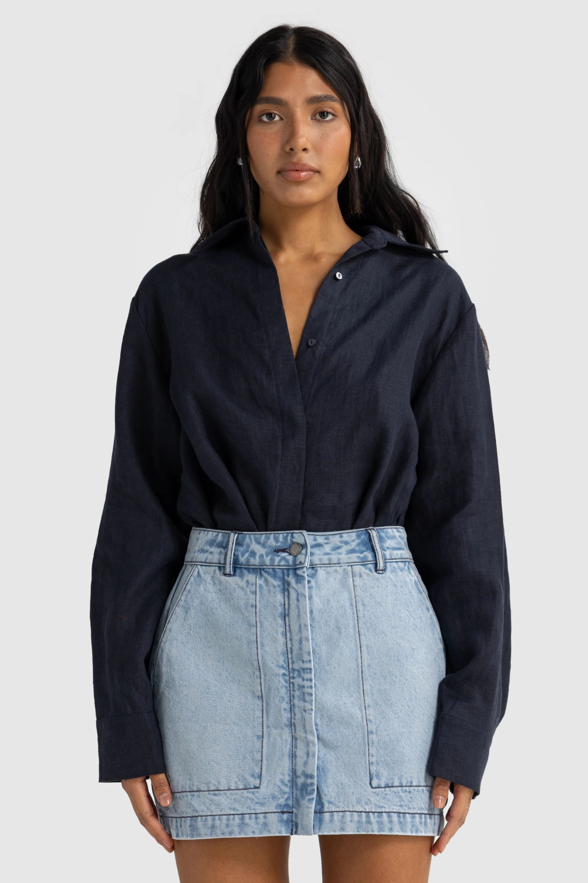 Harley Denim Mini Skirt Light Blue - Image 2